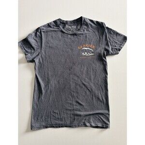 Vtg Bowery Supply Co Glacier National Park Grey Navy Distressed T-shirt Med